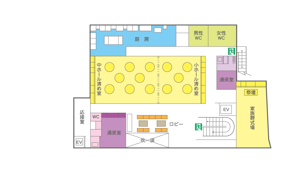 桐生典礼会館2階見取り図